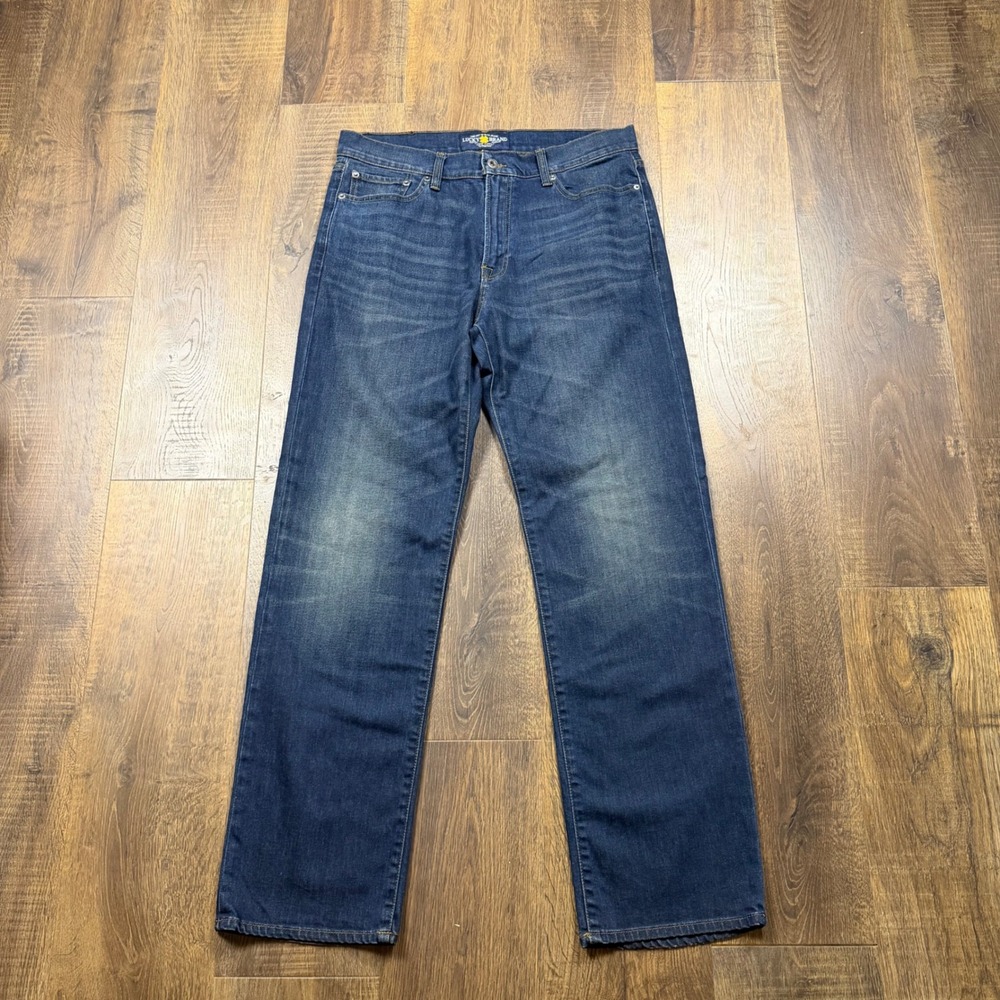 Lucky Brand 363 Vintage Straight Jeans Mens 34x32 Dark Wash Denim